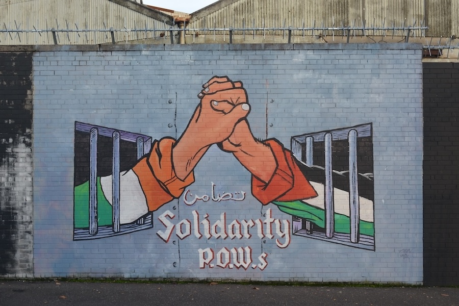 Political mural in Belfast reflecting the city's history