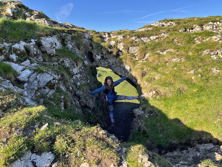 Natural limestone arch near Chrome Hill in the Peak District
