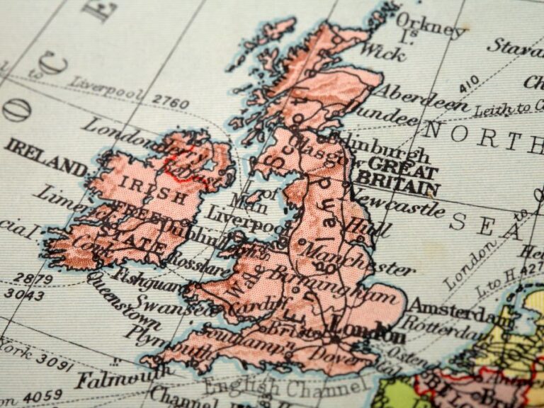 Great Britain and United Kingdom map showing England Scotland Wales and Northern Ireland